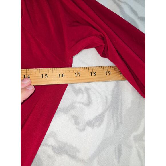 Normakamali Red 3/4 Sleeve Tie Up Holiday Dress Size L - Picture 5 of 6